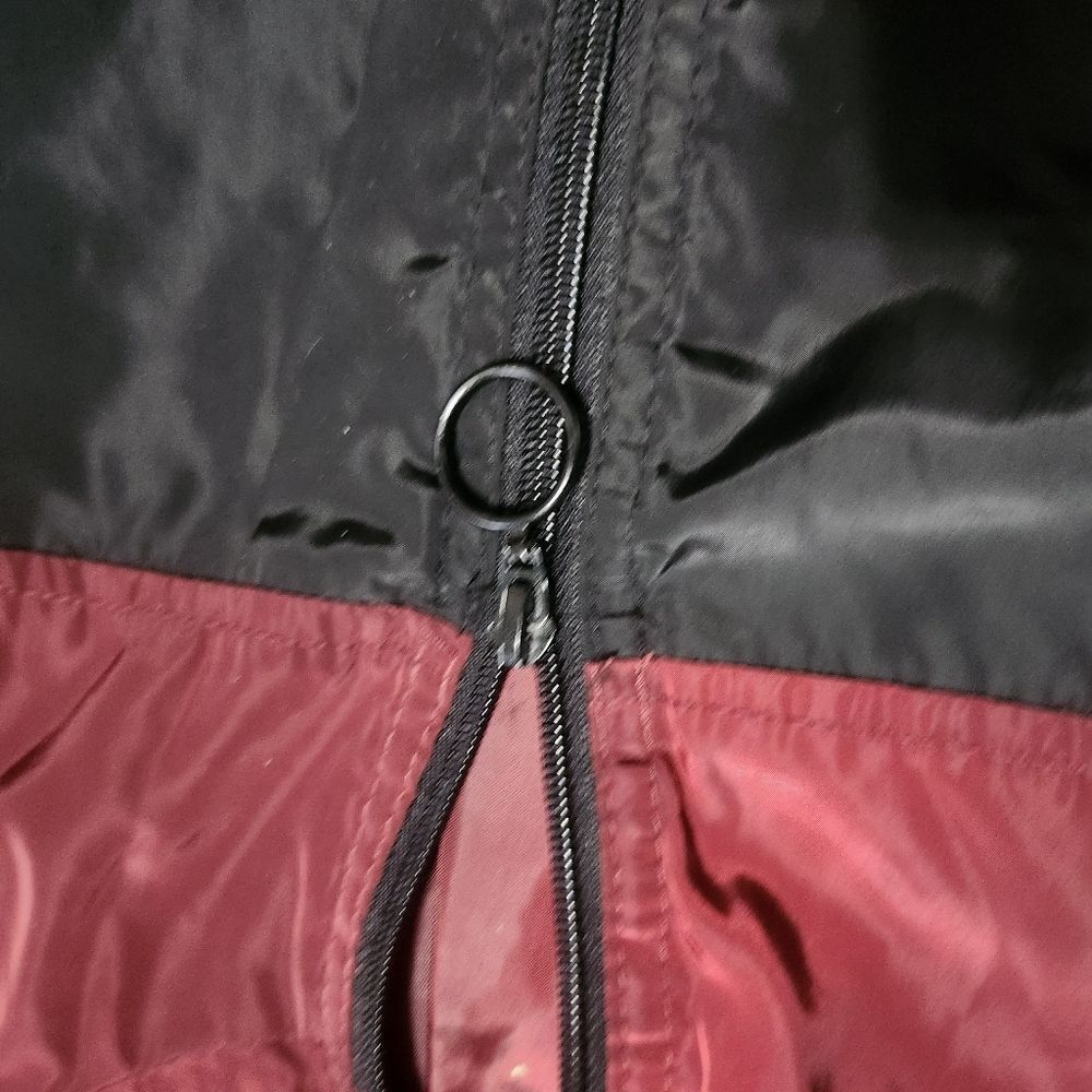 New Look Sport Windbreaker Plus Size 3X Maroon Black White Full Zip Jacket - Picture 8 of 9